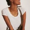Deals ???? Pilcro Sustainable Scoop Neck Tee IVORY ????