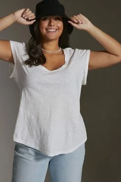 Deals 🧨 Pilcro Sustainable Scoop Neck Tee IVORY 🥰 -Pilcro shop unnamed file 1011