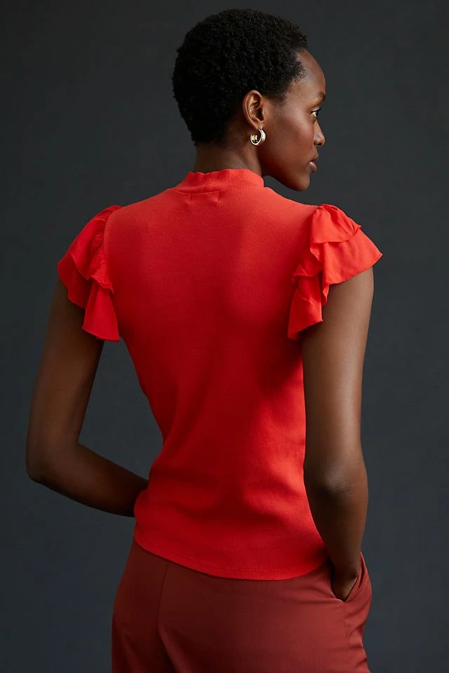 T.La Ruffle Mock Neck Tank Outlet ???? T.La Ruffle Mock Neck Tank RED ???? -Pilcro shop unnamed file 1026