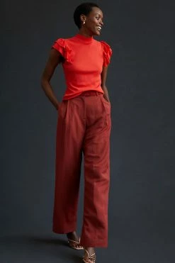 Outlet ???? T.La Ruffle Mock Neck Tank RED ???? 2 Outlet ???? T.La Ruffle Mock Neck Tank RED ???? -Pilcro shop unnamed file 1027