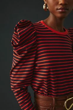 Top 10 😀 Clare V. Le Puff Long Sleeve NAVY ✨ -Pilcro shop unnamed file 1057