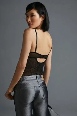 Cheap 🤩 By Anthropologie Shine Bodysuit BLACK ⌛ -Pilcro shop unnamed file 1083