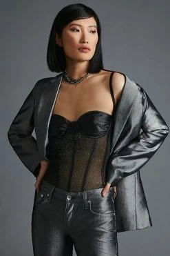 Cheap 🤩 By Anthropologie Shine Bodysuit BLACK ⌛ -Pilcro shop unnamed file 1085