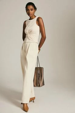 Brand new ❤️ By Anthropologie Twist-Front Jacquard Top NEUTRAL MOTIF 👏