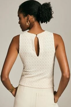 Brand new ❤️ By Anthropologie Twist-Front Jacquard Top NEUTRAL MOTIF 👏 -Pilcro shop unnamed file 1088