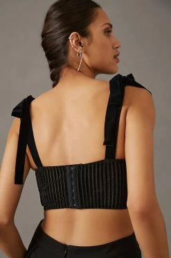 Top 10 ✨ By Anthropologie Velvet Corset BLACK ✔️ -Pilcro shop unnamed file 1168