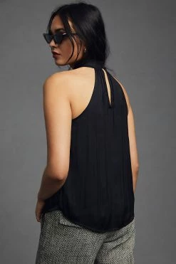 Best Sale 😍 By Anthropologie Cutout Halter Top BLACK 🧨 -Pilcro shop unnamed file 1178