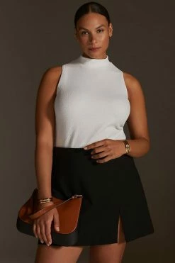 Deals 🥰 Maeve Structured Mock Neck Top IVORY 🎁 -Pilcro shop unnamed file 1202