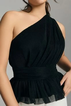 Deals ⌛ Endless Rose One-Shoulder Top BLACK ???? -Pilcro shop unnamed file 1214