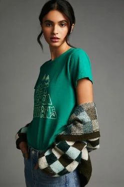 Brand new 🎁 MOTHER The Lil Sinful Tee DARK GREEN 🛒 -Pilcro shop unnamed file 122