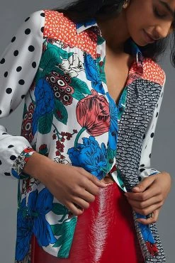 Cheap 🎉 Maeve Contrast Buttondown RED MOTIF ⭐ -Pilcro shop unnamed file 1268