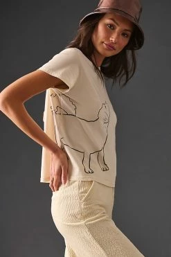 Top 10 🥰 Clare V. Petit Tee NEUTRAL MOTIF 🎉 -Pilcro shop unnamed file 151