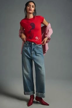 Deals 🧨 MOTHER The Lil Goodie Goodie Tee RED 🔔 -Pilcro shop unnamed file 159