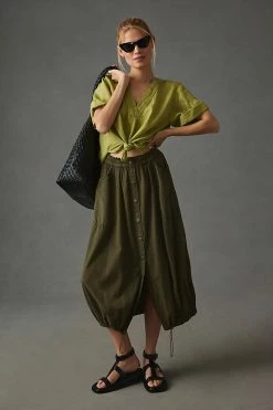 Best reviews of 💯 Pilcro Linen Henley Surf 👚 Shirt GREEN 😀