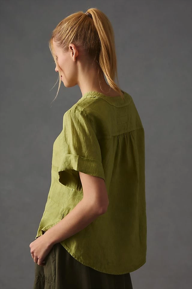 Best reviews of 💯 Pilcro Linen Henley Surf 👚 Shirt GREEN 😀 2 Best reviews of 💯 Pilcro Linen Henley Surf 👚 Shirt GREEN 😀 - Image 2