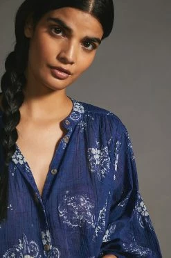 Cheap ???? Pilcro Printed Batwing Blouse BLUE ???? -Pilcro shop unnamed file 231