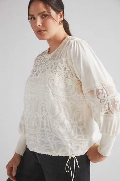 Top 10 👏 Tiny Lace Top IVORY 🔥 -Pilcro shop unnamed file 245