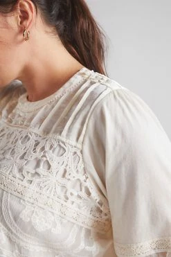 Top 10 👏 Tiny Lace Top IVORY 🔥 -Pilcro shop unnamed file 246