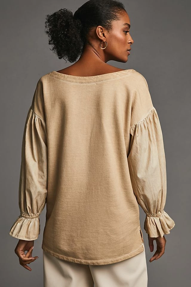 Top 10 ๐ Pilcro Mixed-Media Pullover BEIGE ๐ 2 Top 10 ๐ Pilcro Mixed-Media Pullover BEIGE ๐ - Image 2