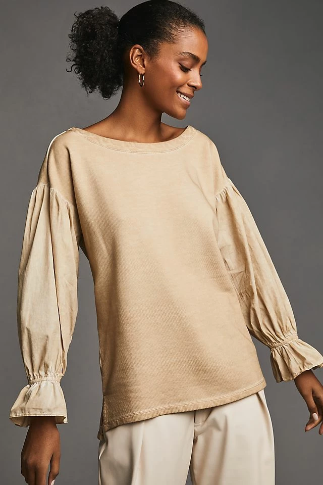 Top 10 ๐ Pilcro Mixed-Media Pullover BEIGE ๐ 3 Top 10 ๐ Pilcro Mixed-Media Pullover BEIGE ๐ - Image 3