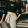 Hot Sale ???? Year Of Ours Cropped Ski Sweater BLACK ????