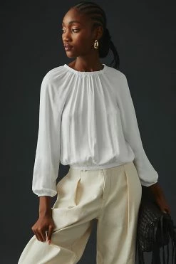 Flash Sale 🤩 Cloth & Stone Bow-Back Blouse WHITE 👍