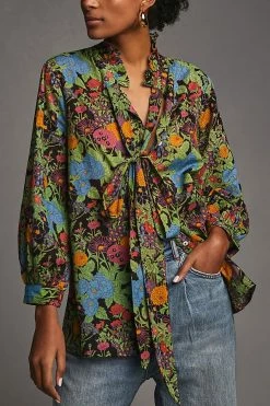 Coupon ⌛ Mille Blair Blouse GREEN MOTIF 🎁 -Pilcro shop unnamed file 316