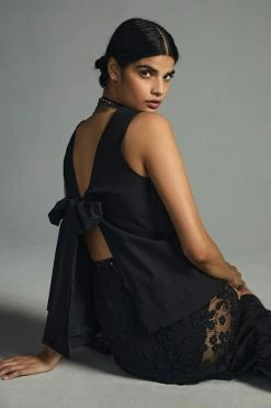 Cheapest 🥰 Maeve Sleeveless Poplin Top BLACK 🧨