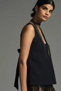 Cheapest 🥰 Maeve Sleeveless Poplin Top BLACK 🧨 -Pilcro shop unnamed file 364