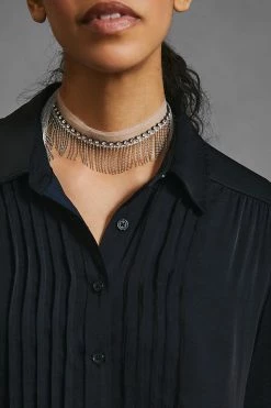 Hot Sale 👍 By Anthropologie Tuxedo Blouse BLACK 💯 -Pilcro shop unnamed file 368