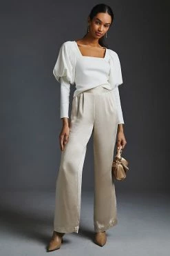 Wholesale ✔️ English Factory Mutton-Sleeve Top WHITE 🧨 -Pilcro shop unnamed file 378