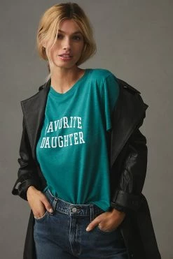 Hot Sale 🛒 Favorite Daughter Collegiate Graphic Tee GREEN 🔔