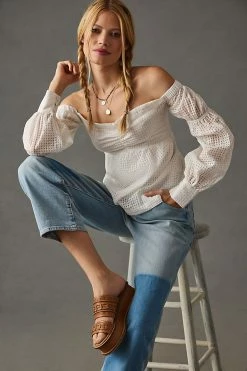 Flash Sale 😀 Maeve Off-The-Shoulder Blouse WHITE 👍
