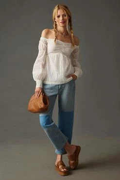 Flash Sale 😀 Maeve Off-The-Shoulder Blouse WHITE 👍 -Pilcro shop unnamed file 399