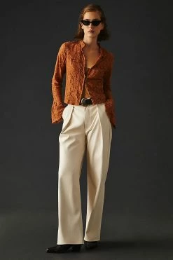 Best Pirce ❤️ By Anthropologie Lace Buttondown Blouse COPPER ✔️ -Pilcro shop unnamed file 404