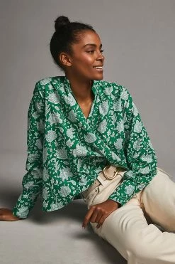 Cheap ⭐ Mille Freya Top GREEN MOTIF ✨