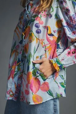 Brand new 👍 Banjanan Chrissie Blouse BLUE MOTIF ⌛ -Pilcro shop unnamed file 435