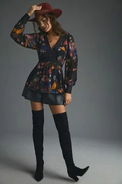 Cheapest ✨ Maeve Open-Back Tunic BLACK MOTIF 🎁