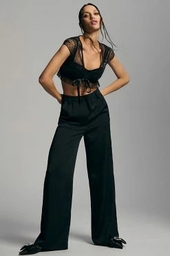 Buy 🌟 By Anthropologie Mesh Heart Tie Top BLACK ✨