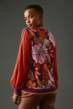 Best reviews of 👍 Bl-nk Contrast Eyelet Pullover PURPLE MOTIF ⭐ -Pilcro shop unnamed file 492