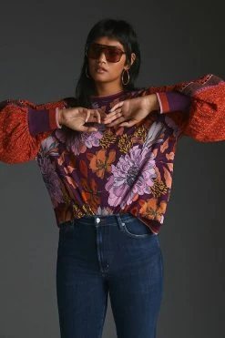 Best reviews of 👍 Bl-nk Contrast Eyelet Pullover PURPLE MOTIF ⭐ -Pilcro shop unnamed file 494