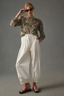 Best Pirce 🔔 Birds Of Paradis By Trovata Bailey Blouse GREEN MOTIF ✨