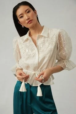 Top 10 💯 Pankaj & Nidhi Adele Textured Top WHITE 🎉