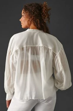 Deals ???? Sunday In Brooklyn Henley Blouse WHITE ???? -Pilcro shop unnamed file 526