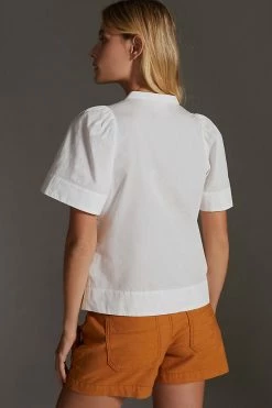 Best Pirce 🥰 Maeve Poplin Pintuck Blouse WHITE ❤️ -Pilcro shop unnamed file 529