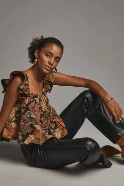 Cheap ❤️ En Saison Jardin Babydoll Top BLACK MOTIF 🎉