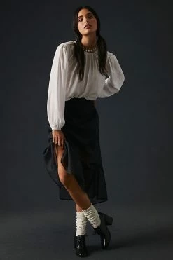 Deals 🎁 Bella Dahl Cassia Shirred Blouse WHITE 😉