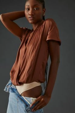 Best Pirce ???? Paige Dijon Bodysuit BRONZE ???? -Pilcro shop unnamed file 579