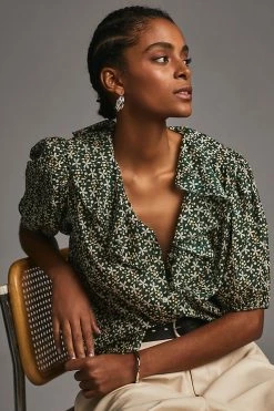 Coupon ⭐ Birds Of Paradis By Trovata Faye Blouse BLACK MOTIF ✨