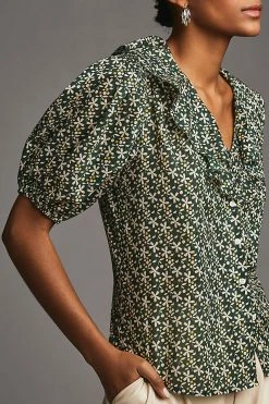 Coupon ⭐ Birds Of Paradis By Trovata Faye Blouse BLACK MOTIF ✨ -Pilcro shop unnamed file 592